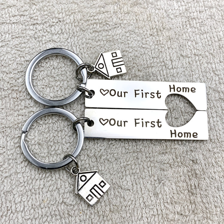 Stainless Steel Titanium Steel Keychain House Pendant(OPP Bag)