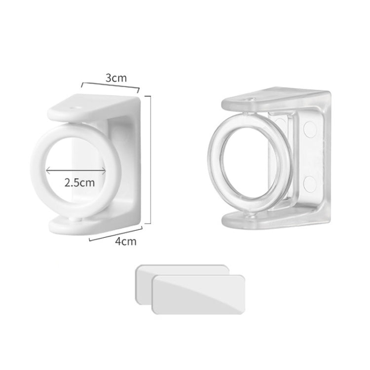 4pcs Turnable Circle Triangle Ring Telescopic Rod Hook Props Fixed Bracket, Color: Transparent Adhesive Model