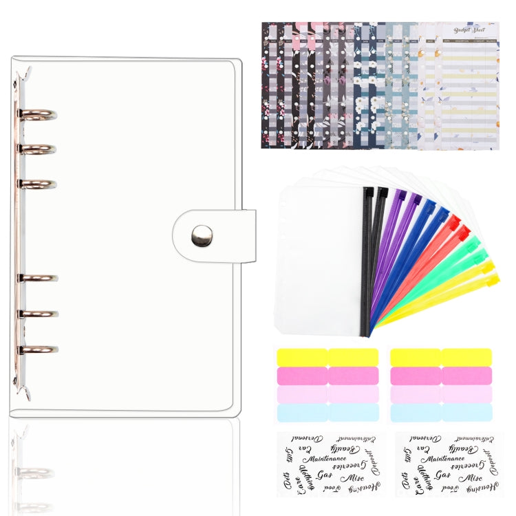 A6 Transparent PVC Loose-leaf Binder Cash Budget Handbook Notepad(XJYS-005)