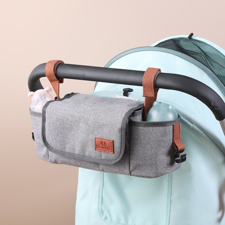 Multifunctional Baby Stroller Hanging Bag Baby Car Bottle Water Cup Bag(Light Grey)