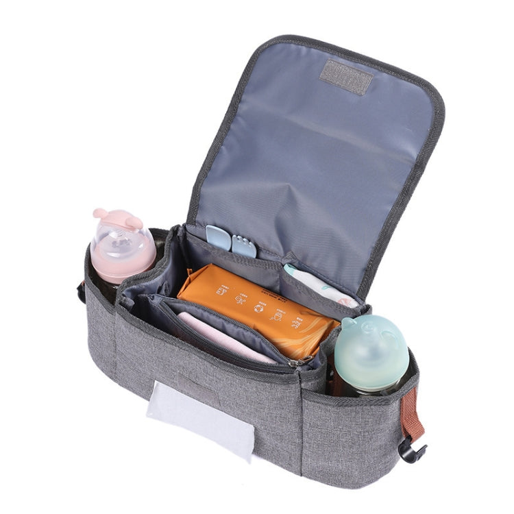 Multifunctional Baby Stroller Hanging Bag Baby Car Bottle Water Cup Bag(Light Grey)