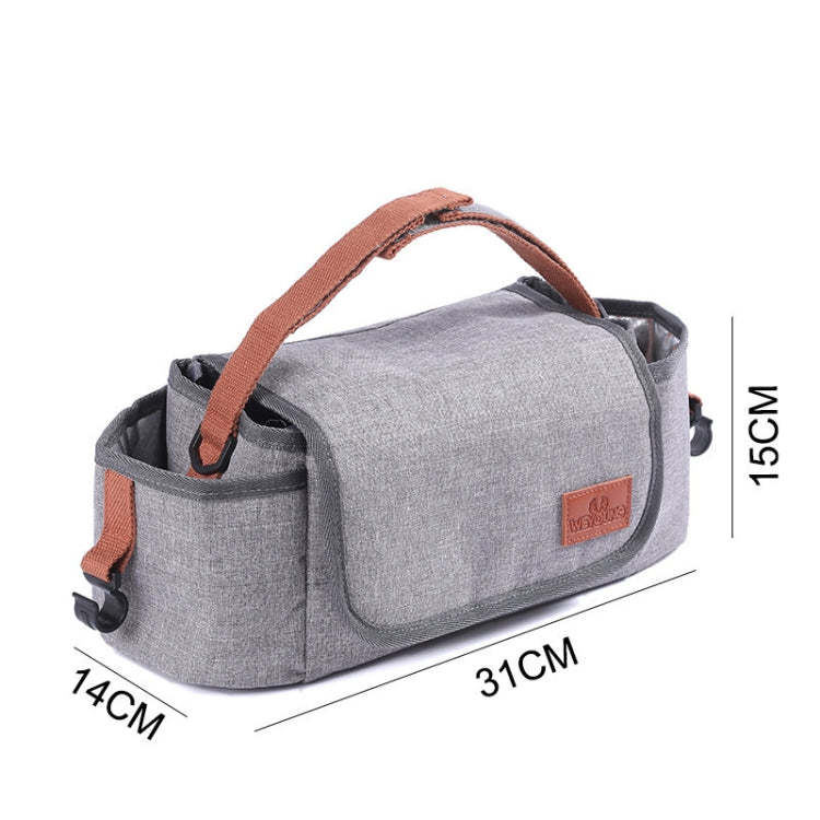 Multifunctional Baby Stroller Hanging Bag Baby Car Bottle Water Cup Bag(Light Grey)