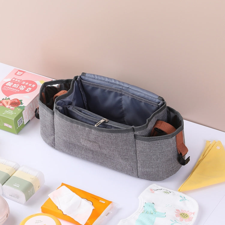 Multifunctional Baby Stroller Hanging Bag Baby Car Bottle Water Cup Bag(Light Grey)
