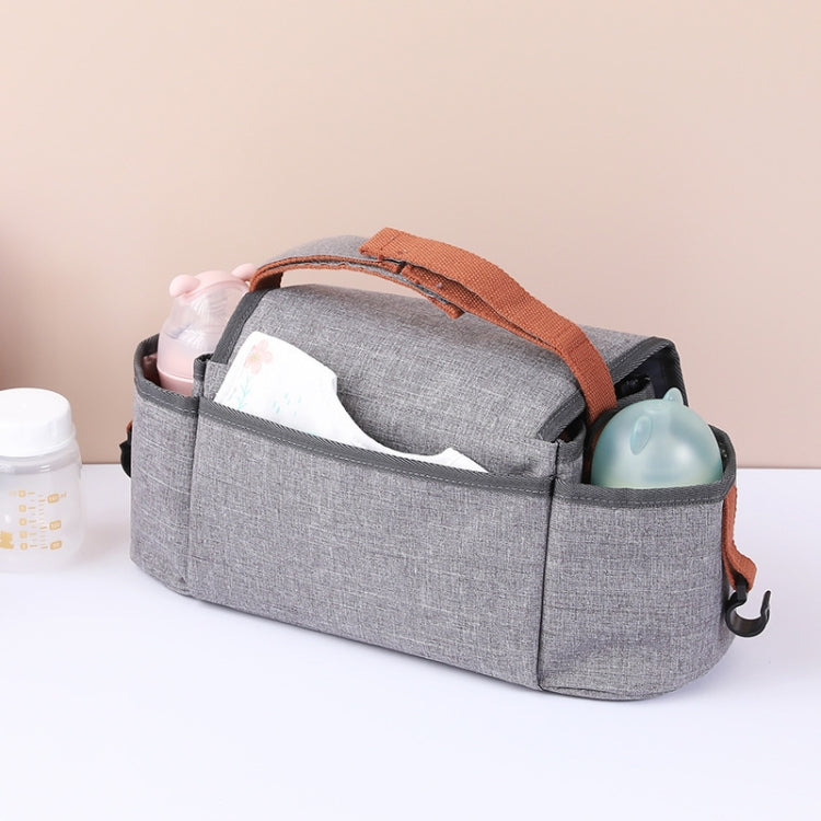 Multifunctional Baby Stroller Hanging Bag Baby Car Bottle Water Cup Bag(Light Grey)