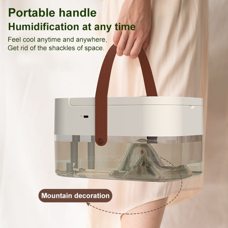 USB Plug 2.5L Dual Spray Humidifying Fan with Ambient Light Aroma Diffuser