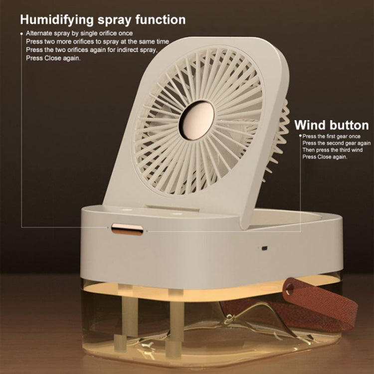 Rechargeable 4000mAh 2.5L Dual Spray Humidifying Fan with Ambient Light Aroma Diffuser