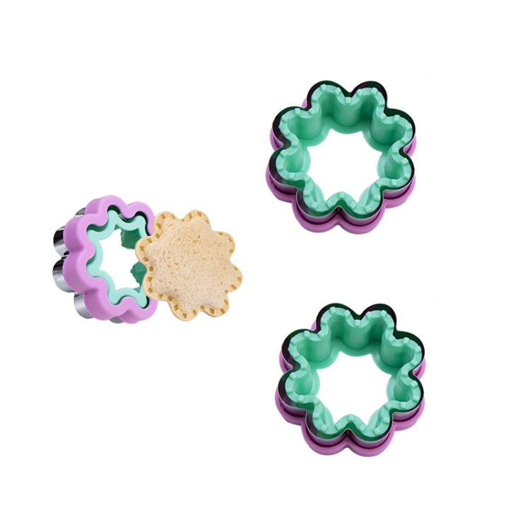 2pcs Stainless Steel Bread Crimping Mold Cake Baking Mold, Shape: Flower