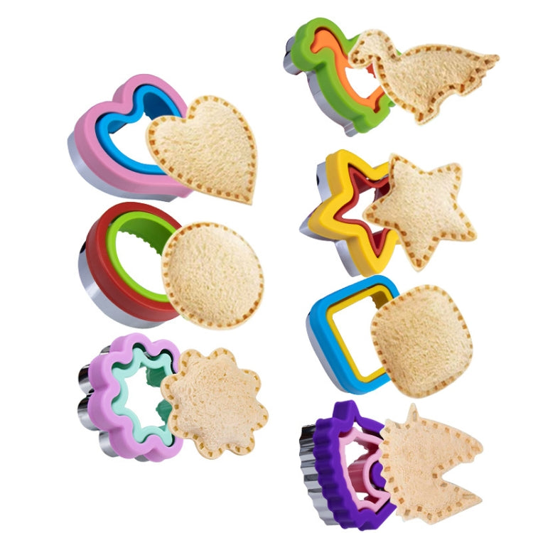 2pcs Stainless Steel Bread Crimping Mold Cake Baking Mold, Shape: Circle