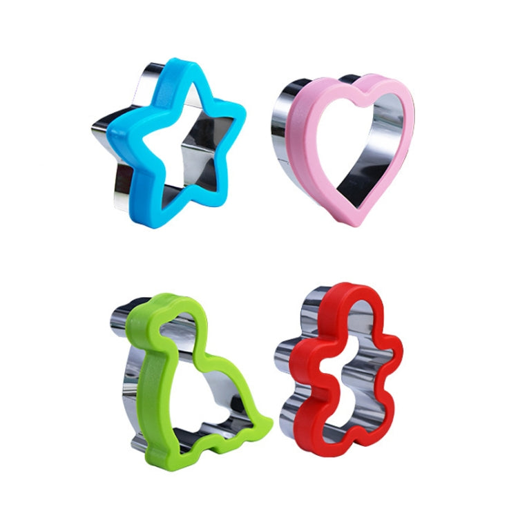 2pcs Stainless Steel Sandwiches Bread Cutting Model With Guards Fruits Vegetable Cookie Mould, Size: Large Dinosaur(Color Random Delivery)