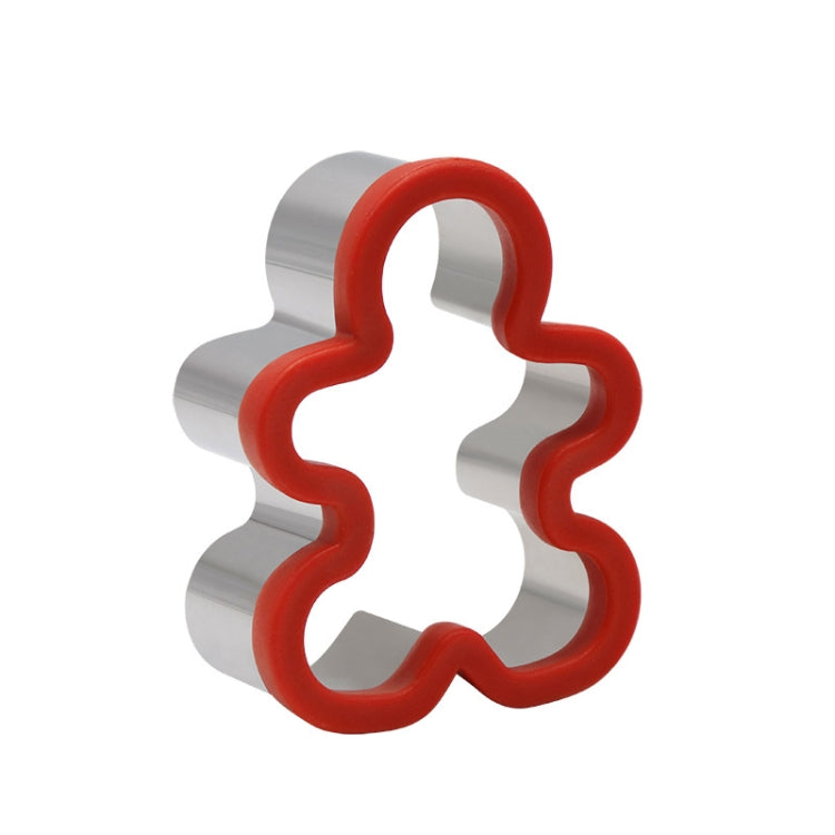 2pcs Stainless Steel Sandwiches Bread Cutting Model With Guards Fruits Vegetable Cookie Mould, Size: Large Gingerbread Man(Color Random Delivery)