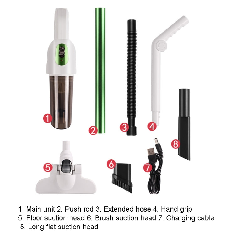 2 in 1 Power Suction Rechargeable Cordless Vacuum Cleaner For Home Office Car,Spec: Silver 20000Pa Deluxe Edition