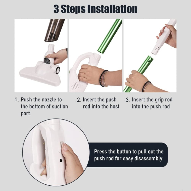 2 in 1 Power Suction Rechargeable Cordless Vacuum Cleaner For Home Office Car,Spec: Green 20000Pa Deluxe Edition