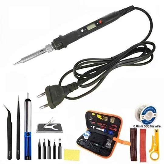80W High Power Digital Display Adjustable Electric Soldering Iron Welding Pen Set Circuit Board Repair Welding Tool US Plug
