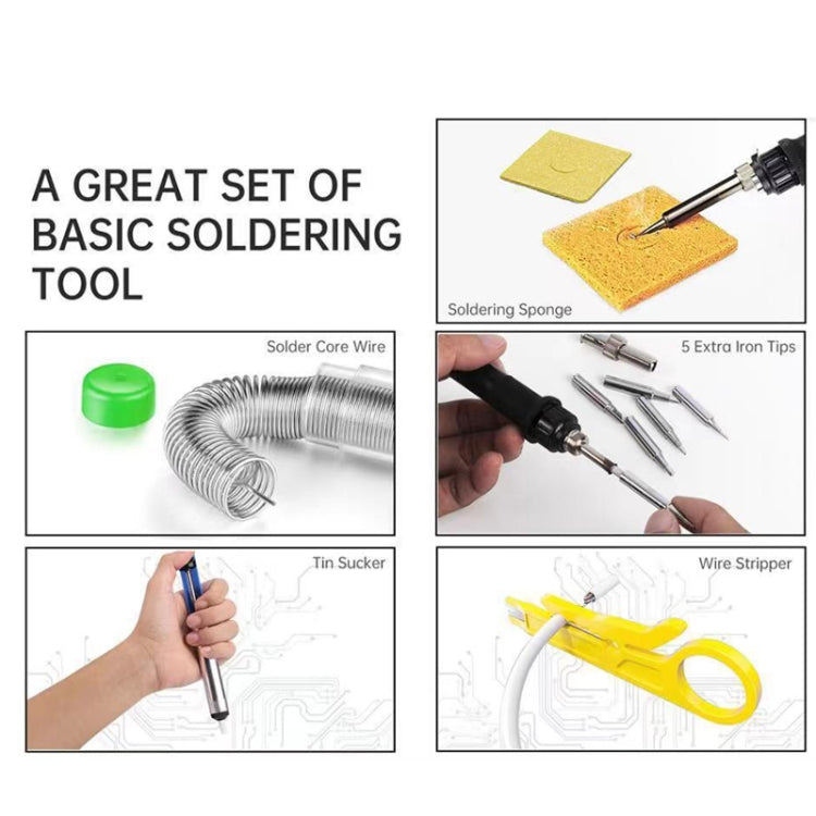80W High Power Digital Display Adjustable Electric Soldering Iron Welding Pen Set Circuit Board Repair Welding Tool US Plug