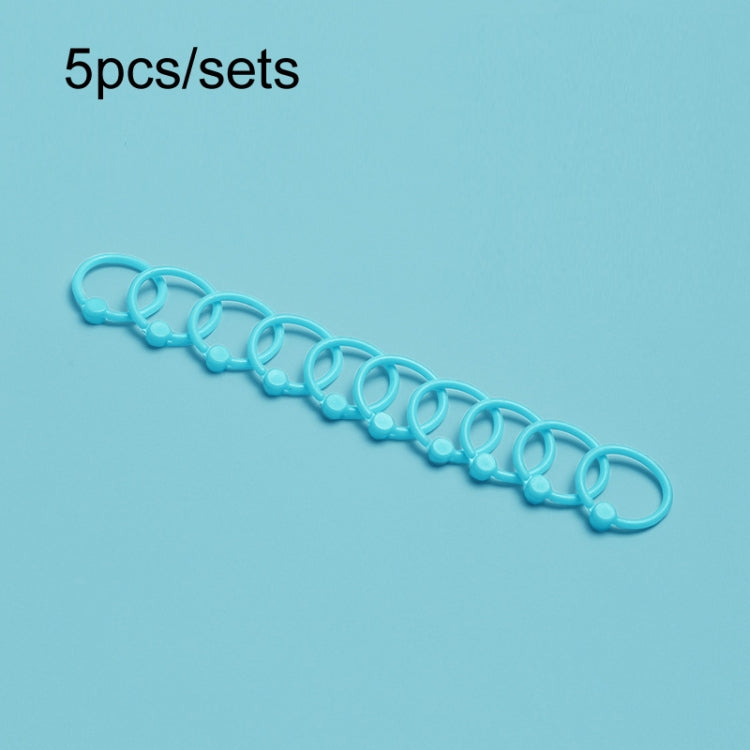 5sets Loose Leaf Single Ring Lock Stationery Key Ring Macaron Bag Packing