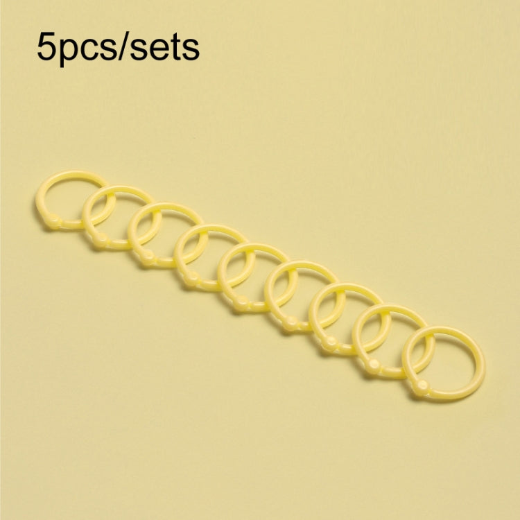 5sets Loose Leaf Single Ring Lock Stationery Key Ring Macaron Bag Packing