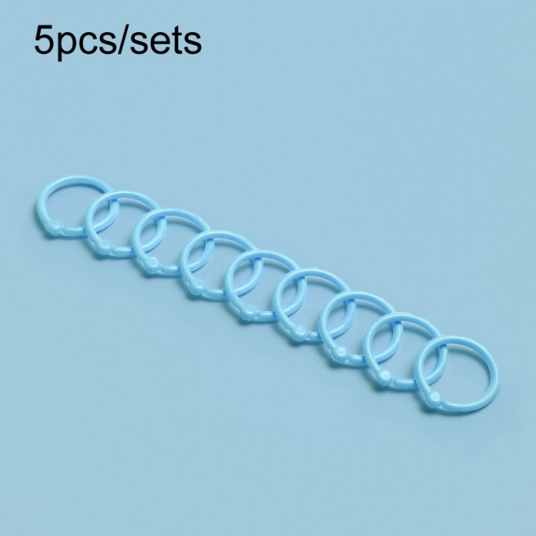 5sets Loose Leaf Single Ring Lock Stationery Key Ring Macaron Bag Packing