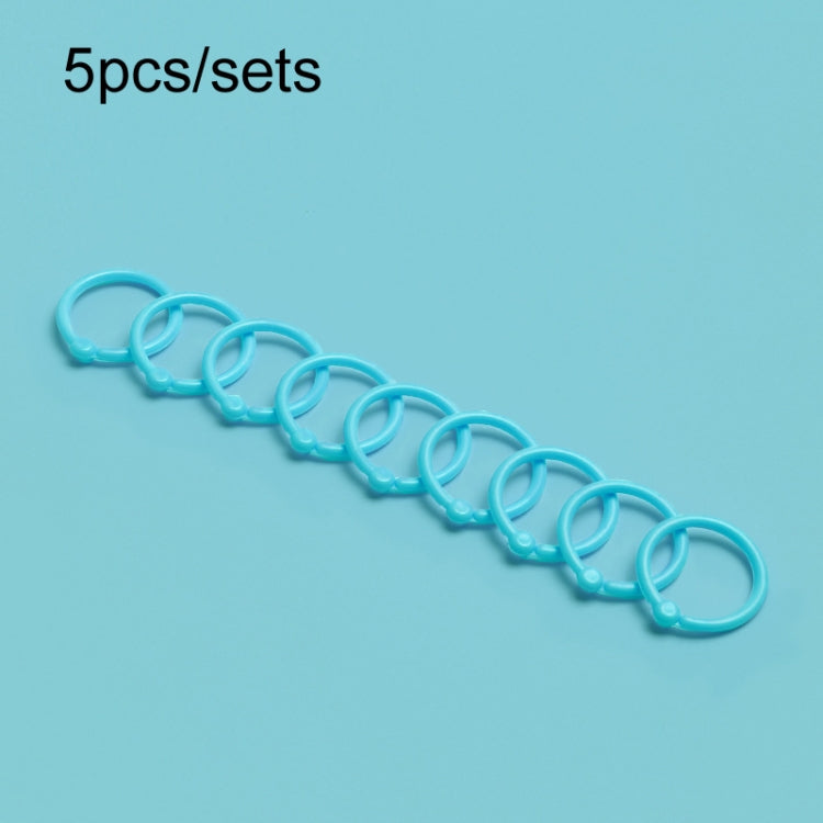 5sets Loose Leaf Single Ring Lock Stationery Key Ring Macaron Bag Packing