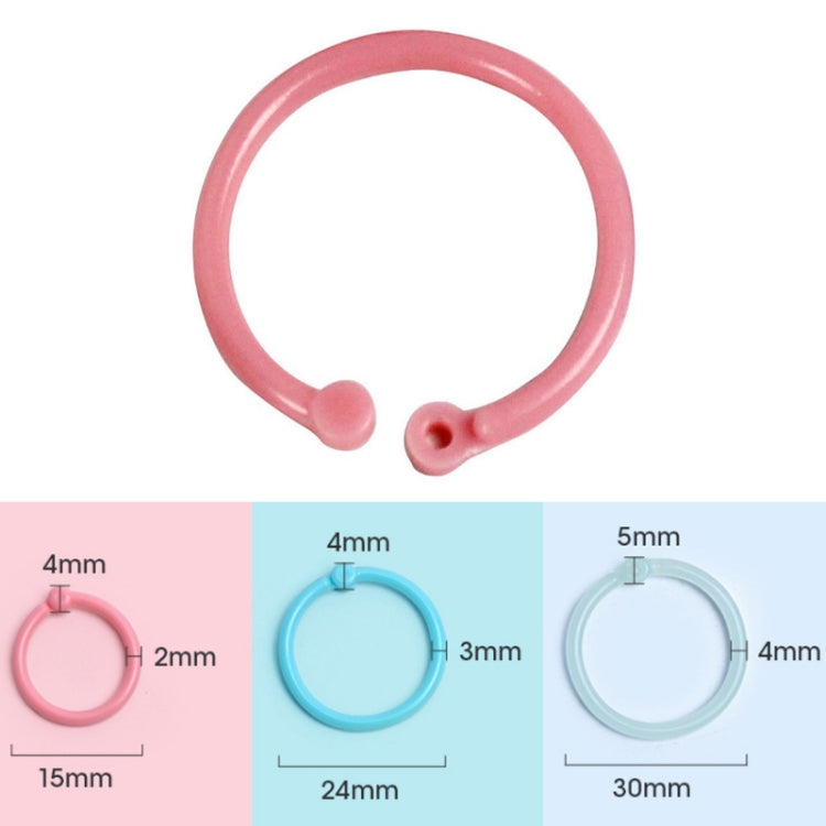 5sets Loose Leaf Single Ring Lock Stationery Key Ring Macaron Bag Packing