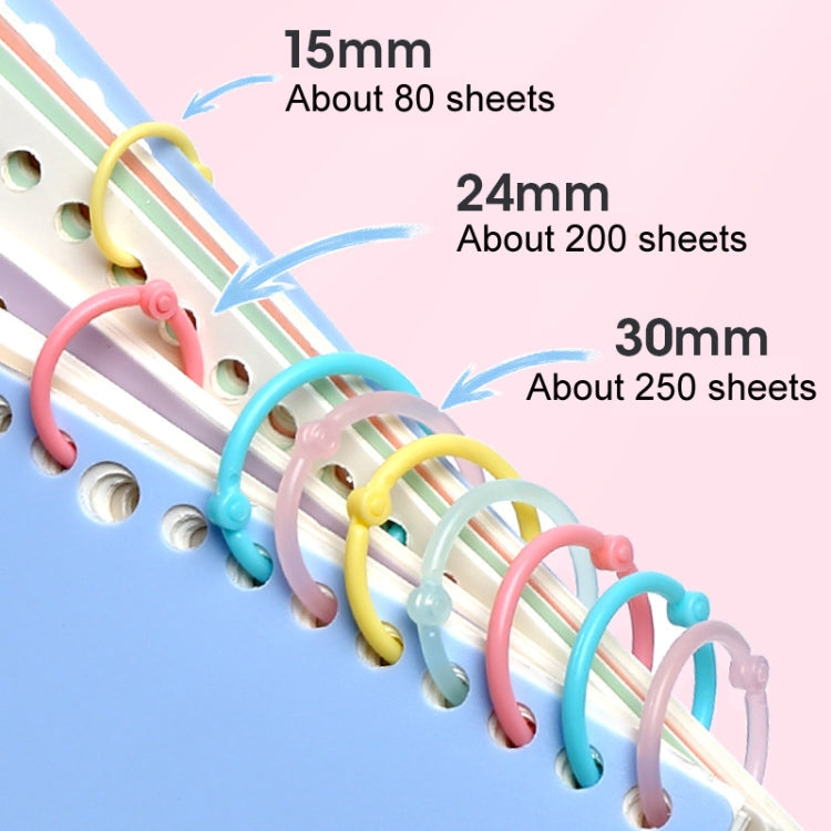 5sets Loose Leaf Single Ring Lock Stationery Key Ring Macaron Bag Packing