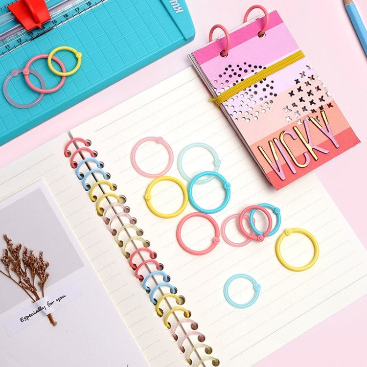 5sets Loose Leaf Single Ring Lock Stationery Key Ring Macaron Bag Packing