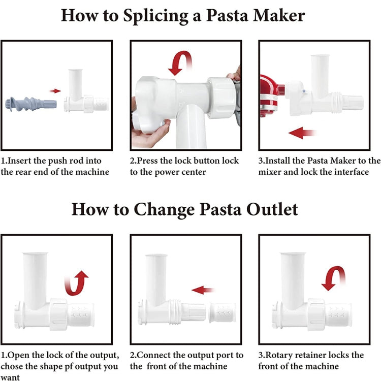 For KitchenAid Macaroni Pasta Making Accessories Multifunctional Pasta Tools(White)