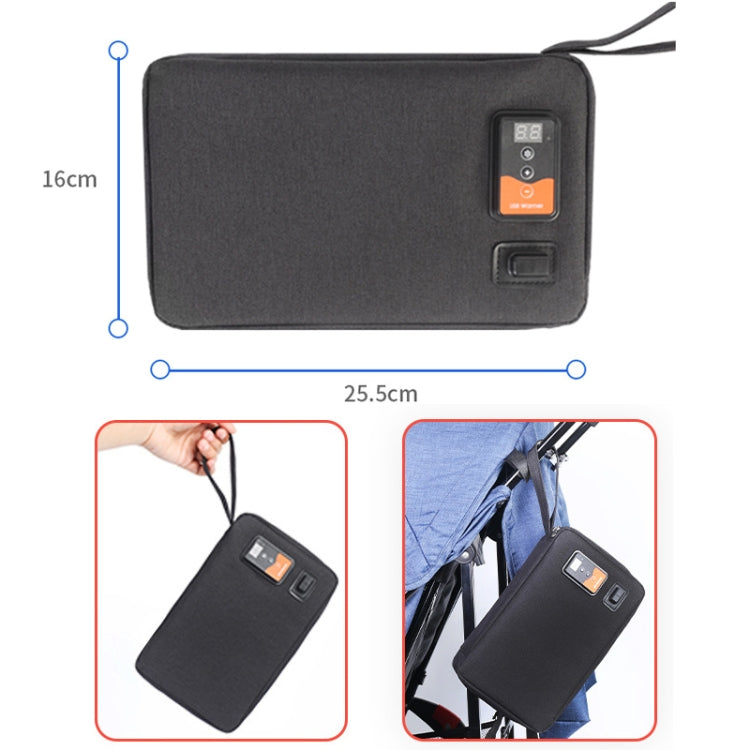 USB Portable Smart Adjustable Constant Temperature Baby Wipes Heating Bag(Black)