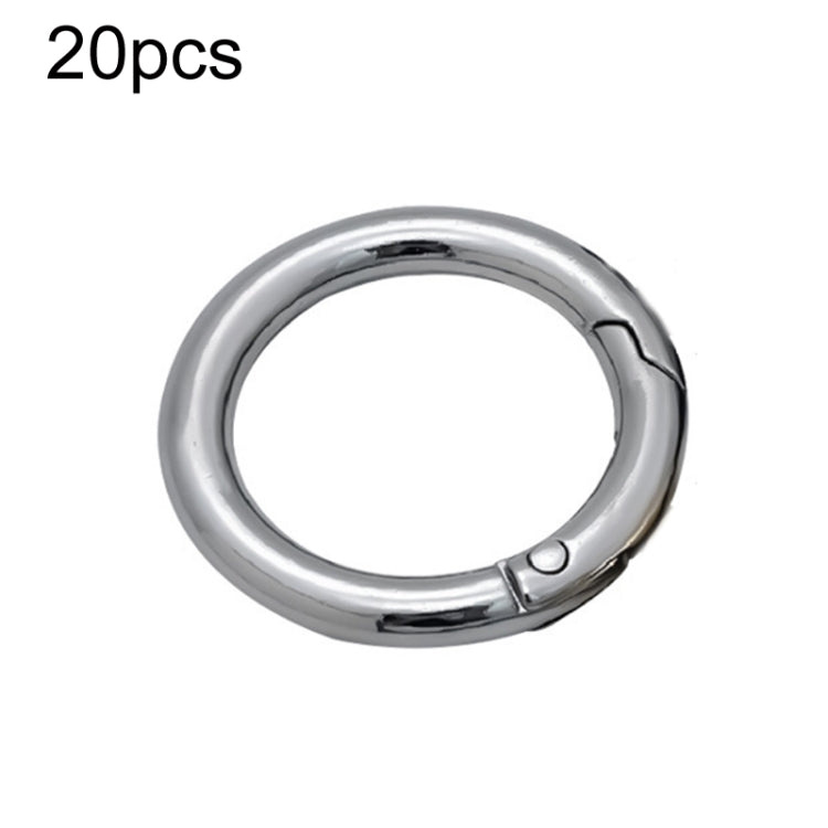 20pcs Zinc Alloy Spring Ring Metal Open Bag Webbing Keychain, Specification: 6 Points Silver