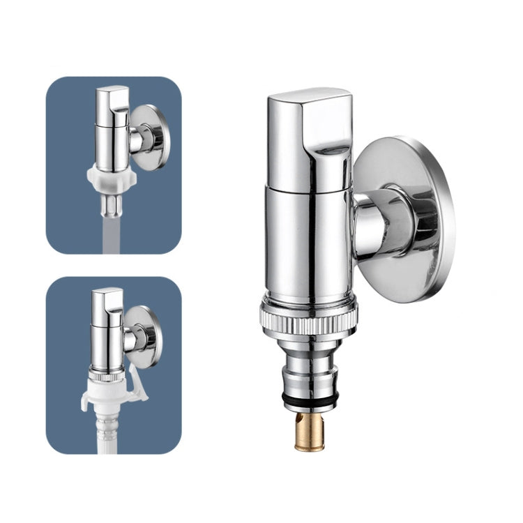 Full Copper 4/6 Points Universal Interface Washing Machine Faucet, Color: Chrome Plated