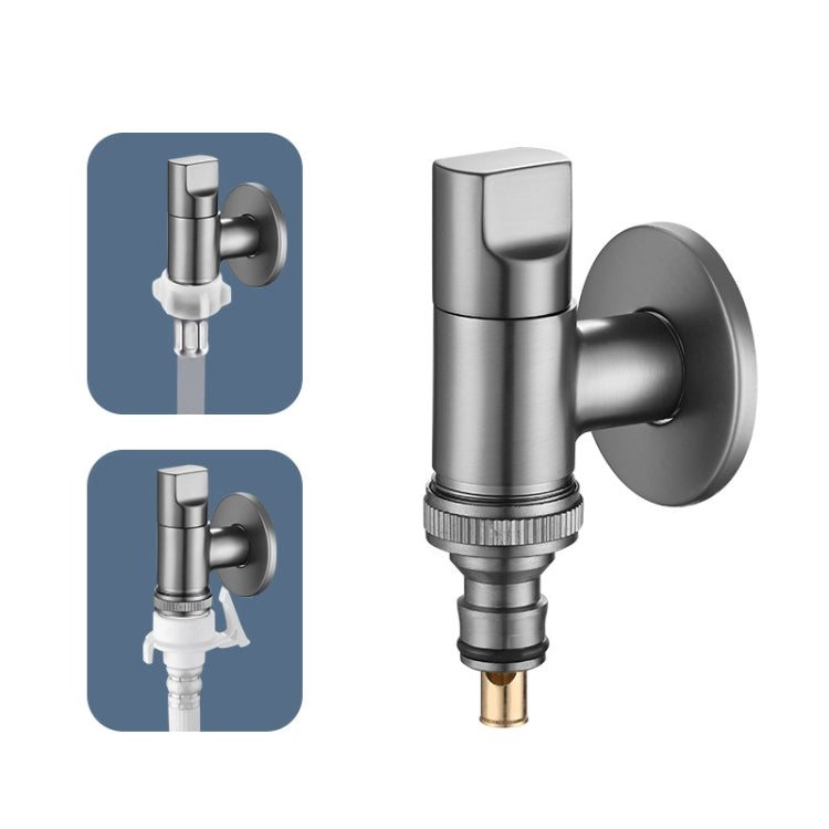 Full Copper 4/6 Points Universal Interface Washing Machine Faucet, Color: Gray