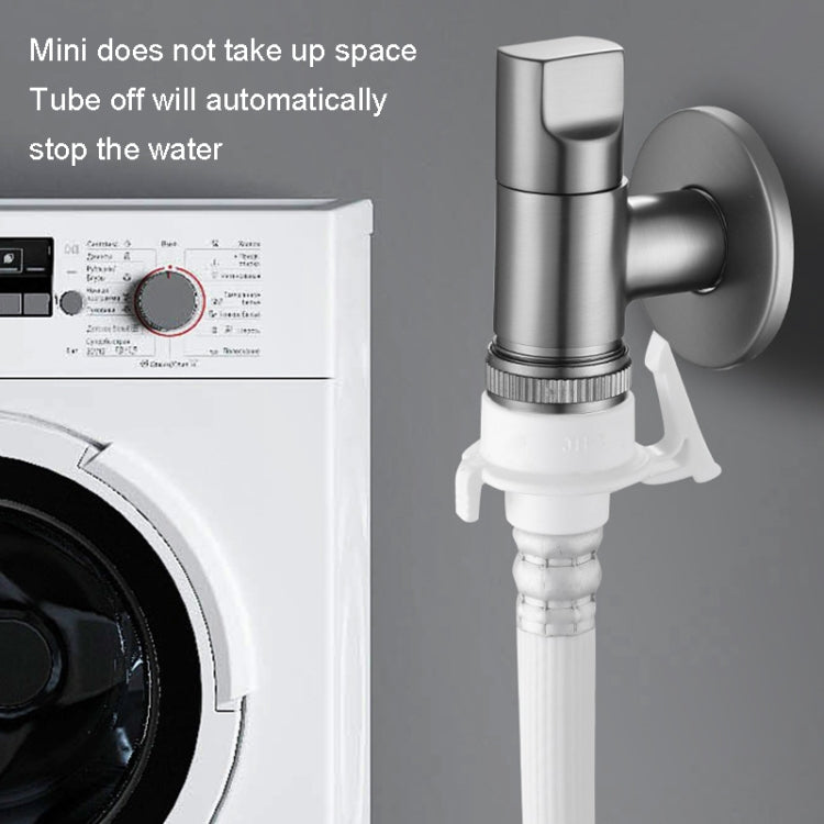 Full Copper 4/6 Points Universal Interface Washing Machine Faucet, Color: Gray