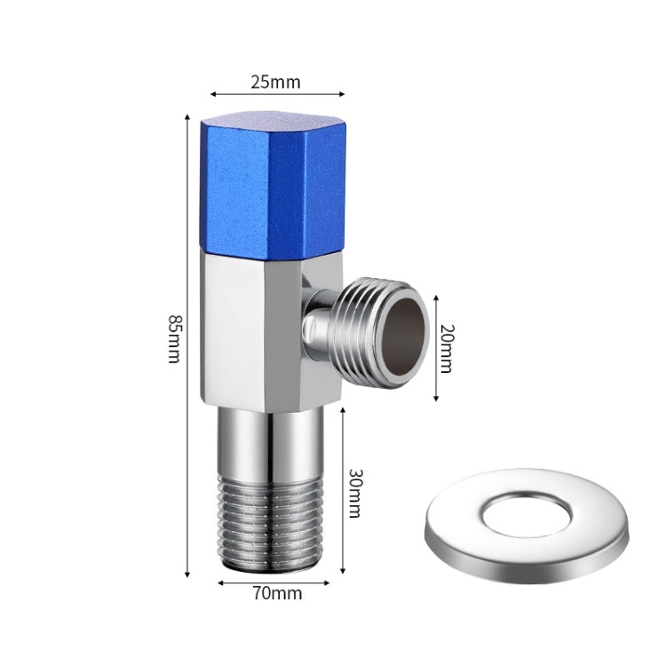 Hot and Cold Water Pipe Faucet 4 Points Water Stop Switch Valve, Style: Six-side Blue Label Plastic Wheel
