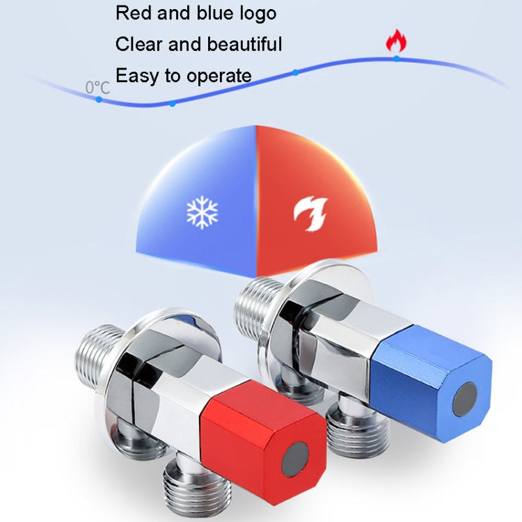 Hot and Cold Water Pipe Faucet 4 Points Water Stop Switch Valve, Style: Eight-side Blue Label Alloy Wheel