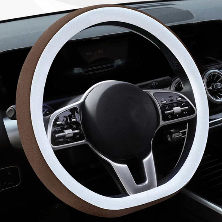 Car Steering Wheel Short Plush Winter Non-slip Grip Cover, Size: 38cm