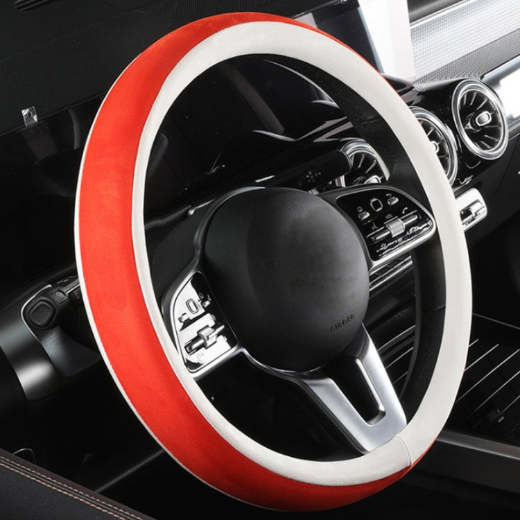 Car Steering Wheel Short Plush Winter Non-slip Grip Cover, Size: 38cm