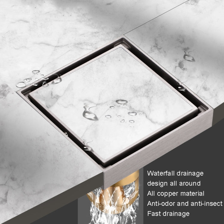 Bathroom Large Displacement Anti-odor Floor Drain, Style: K8012 Chrome Plated+Magnetic Suspension