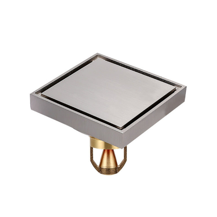 Bathroom Large Displacement Anti-odor Floor Drain, Style: K8014 Nickel Brushes+Magnetic Suspension