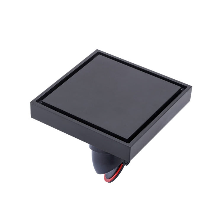 Bathroom Large Displacement Anti-odor Floor Drain, Style: K8015 Black Bronze+Black Straight Row