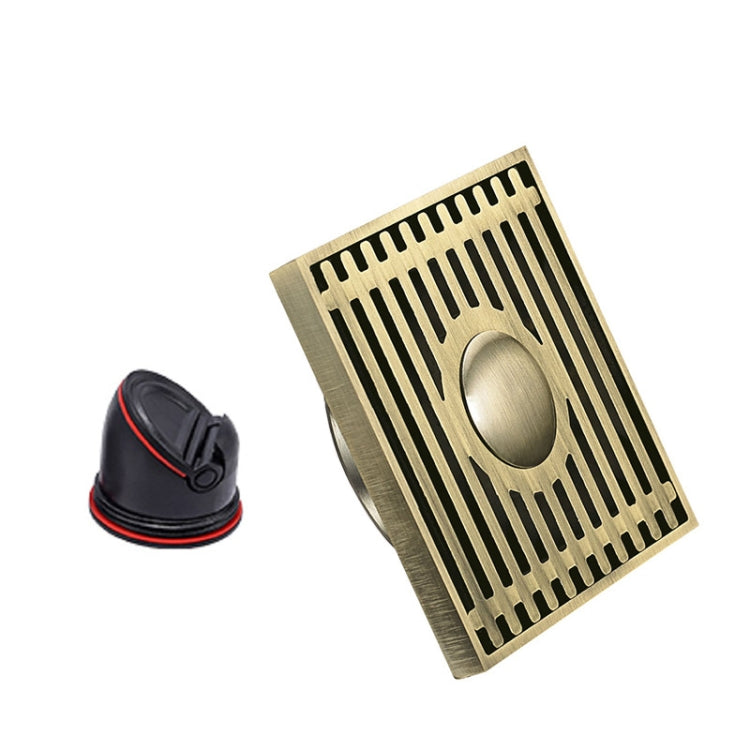 Full Copper Odor Proof Floor Drain, Style: K7006 Bronze Dual Use+Straight Row