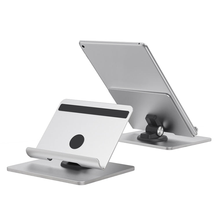 TM08 Aluminum Alloy Mobile Phone Tablet Bracket 360 Degree Rotating Base Desktop Lazy Bracket(Silver)
