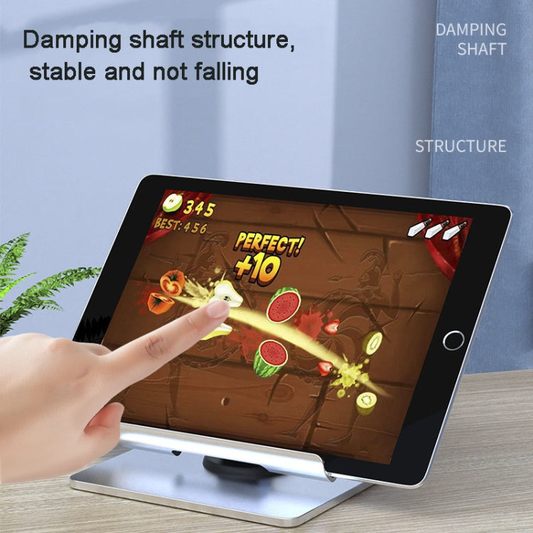 TM08 Aluminum Alloy Mobile Phone Tablet Bracket 360 Degree Rotating Base Desktop Lazy Bracket(Silver)