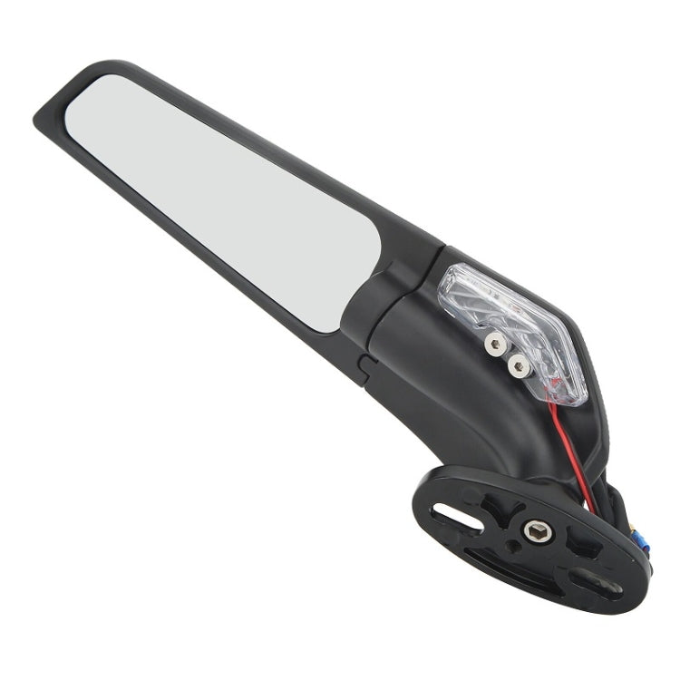 Fixed Wind Wing Rearview Mirror Spoiler with Light Motorcycle Modification