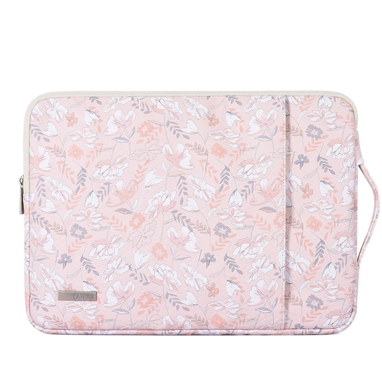 G4-89 PU Laptop Case Tablet Sleeve Bag with Telescoping Handle, Size: 12 Inch(Light Pink)
