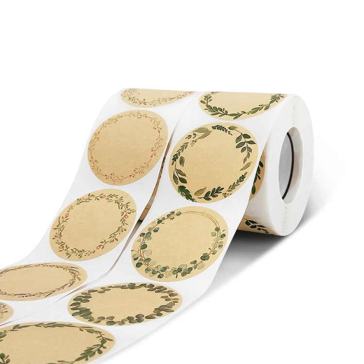 5 rolls Kraft Paper Flower Plant Sticker Gift Packaging Decoration Sticker, Size: 5.0cm