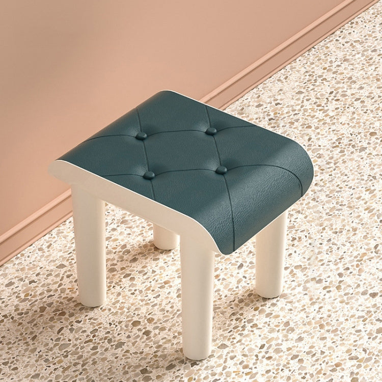 Plastic Leather Retro Stool Kindergarten Home Shoes Stool, Color: Blue Large