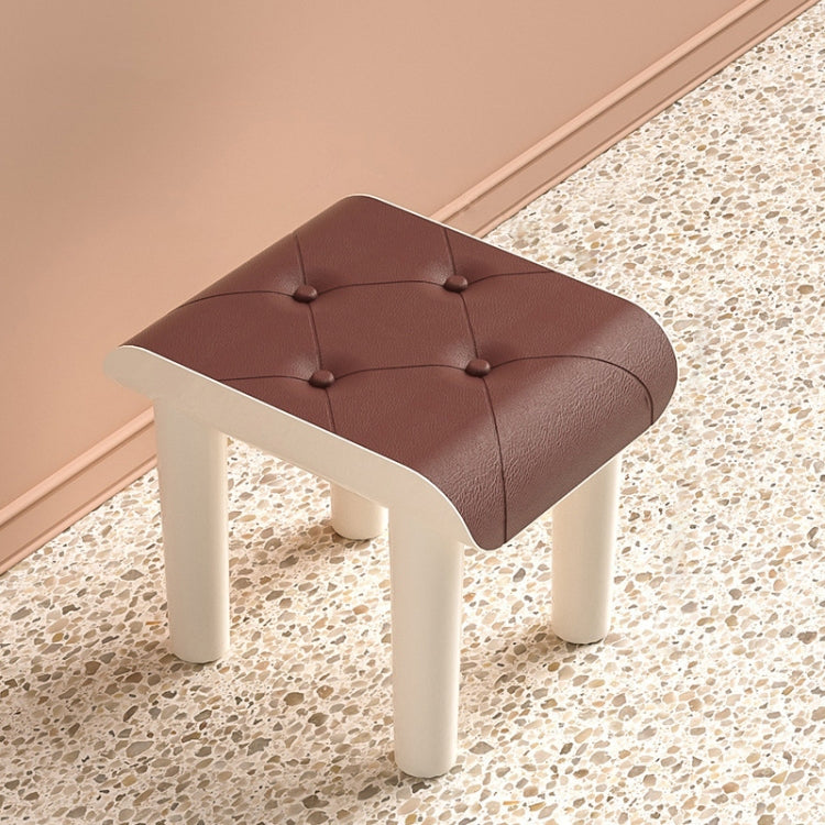 Plastic Leather Retro Stool Kindergarten Home Shoes Stool, Color: Red Large