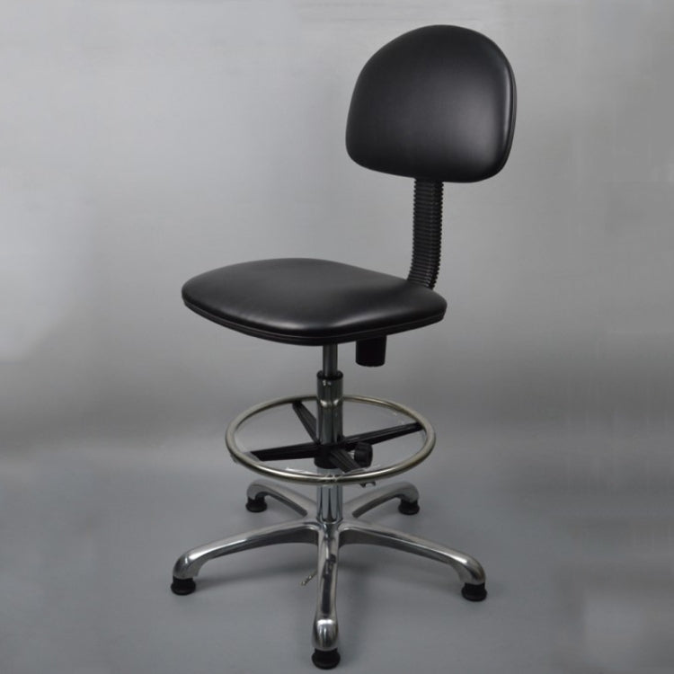 Anti-static Chair Liftable Adjustable Stool PU Leather Backrest Chair With Footrest,Spec: Fixed Foot Cup 600-800mm