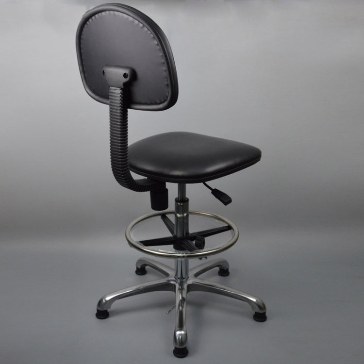 Anti-static Chair Liftable Adjustable Stool PU Leather Backrest Chair With Footrest,Spec: Mobile Wheel 620-820mm