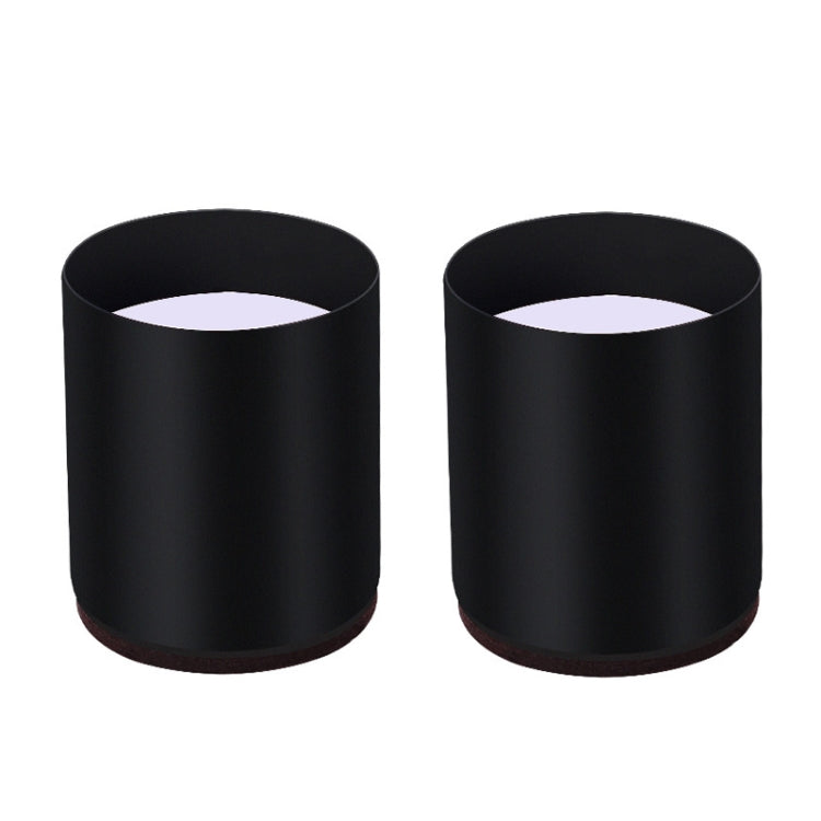 2pcs/set Furniture Carbon Steel Wraparound Heightening Foot Pad, Style: Round 6x5cm (Black)