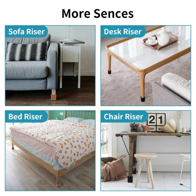 2pcs/set Furniture Carbon Steel Wraparound Heightening Foot Pad, Style: Square 4x5cm (Black)